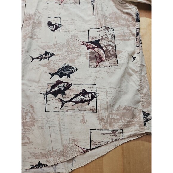 Munsingwear Mens XL Button Down Short Sleeve Fish Shirt Outdoors - Picture 3 of 16